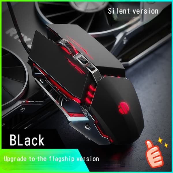 pw2 mekanisk gaming mus kablet computer gaming lysende makro programmering USB mus hjemmekontor Sort