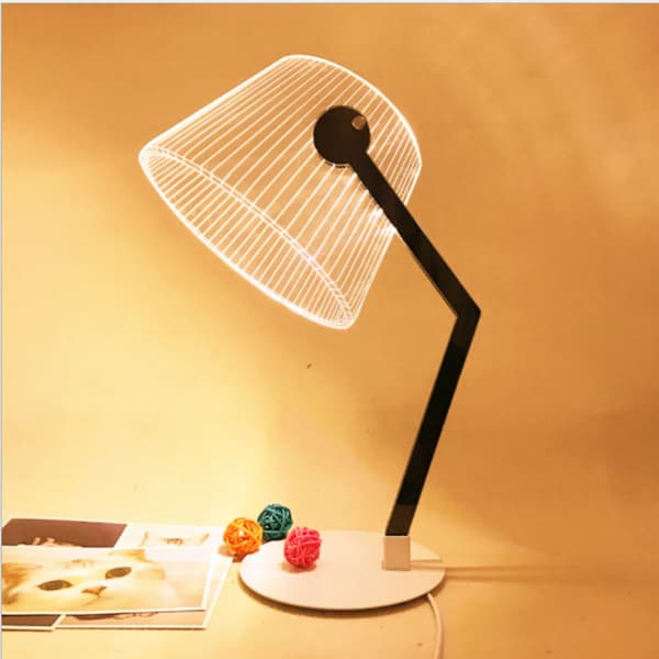 3D LED Bordlampe Natlys Optisk Visuel Illusion Hjemmeindretning Belysning