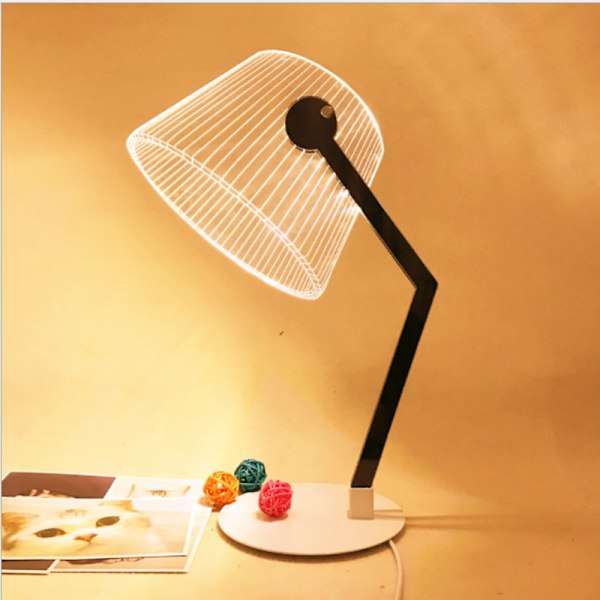 3D LED-bordlampe nattlys optisk visuell illusjon hjemmedekorbelysning