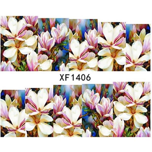 Orchid Pattern Manicure Full Stickers Nail Art Decoration Salon DIY Nail Tips Decal XF1406