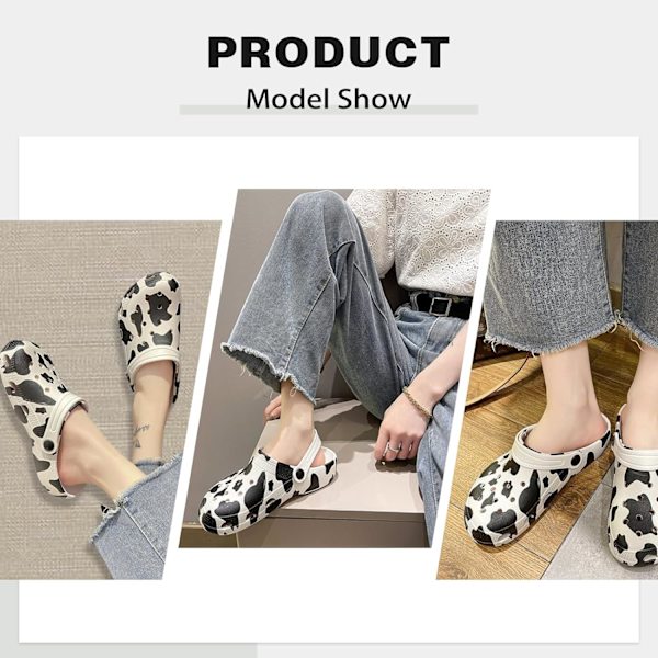 Kø-Tøfler Kvinders Kø-Klodser med Kø-Sokker til Piger Komfortable Slip On Vand Strand Sandaler Indendørs Udendørs Tøfler Mules