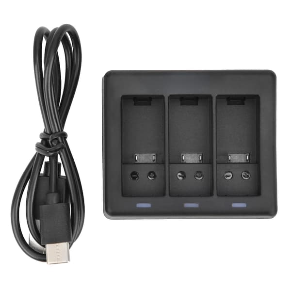TELESIN 3-veis batterilader med LED-lys USB-batteriladeboks for GoPro Hero 9