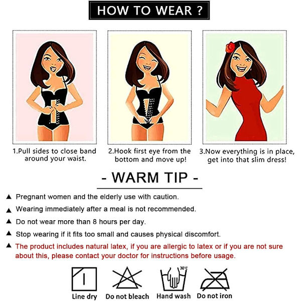 Lang Torso Waist Trainer til kvinder Underbust Korsetter Cincher Sport Girdle 3XL 1-black