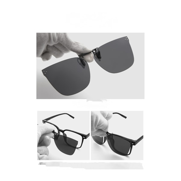 Polariserade Clip-on Solglasögon - Anti-Glare UV400 Skydd Flip Up för Män Kvinnor Körning Utomhus Sport-Blå