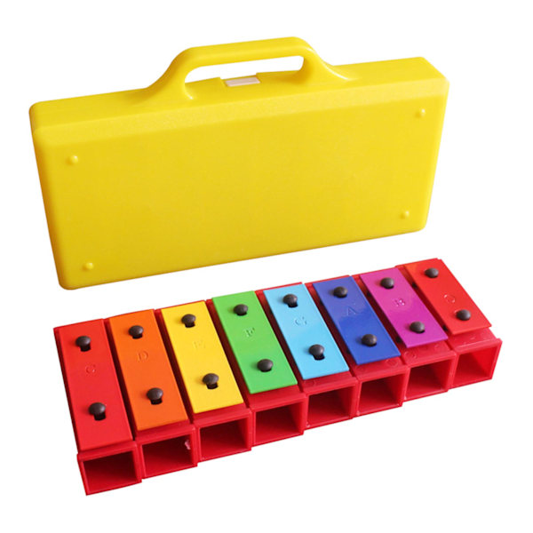 8 Toner Xylofon Fargerik Pedagogisk Glockenspiel Xylofon Instrument med 2 Slagverk for Barn