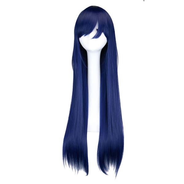 Wekity 80cm Smuk Charmerende Cosplay Glat Hår Paryk, Mørkeblå