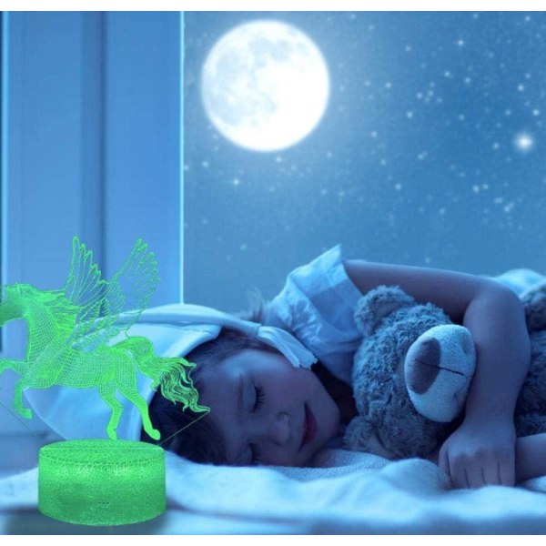 WJ Den bästa julklappen 3D LED USB -lampa 16 färger Ändra Akryl Energisparande Nattljus Dekor Leksakslampa Barn Barn Present