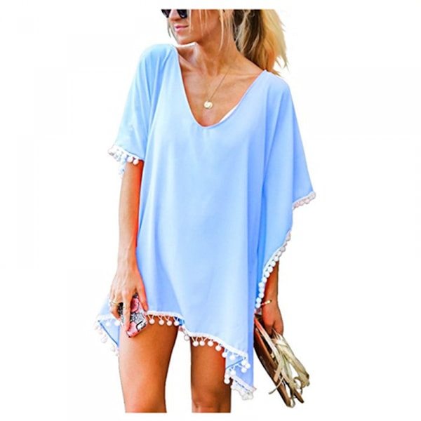 Wekity Dame Hæklet Chiffon Kvast Badetøj Strand Bikini Cover Ups til Badetøj (WRT009)