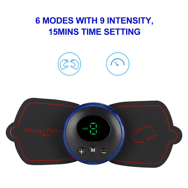 Mini EMS Massager til nakke, skuldre, arme, ryg, ben og talje