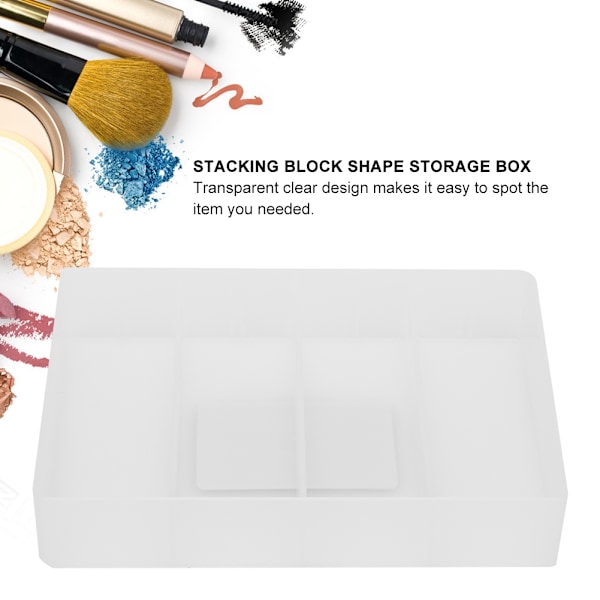 Plast Transparent Multifunktionell Kosmetisk Förvaringslåda Box Rum Organizer med Clapboard M