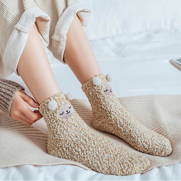 Dam Fuzzystrumpor Mysiga Fluffiga Vinter Varma Toffelstrumpor Mikrofiber Mjuka Hemma Sovastrumpor, 03