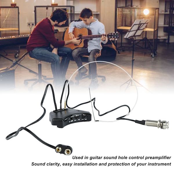 Mikrofon Equalizer Piezo Pickup Lydhul til Akustisk Folk Guitar Tilbehør