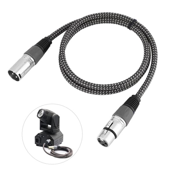 D-typ flätad XLR-kabel Mikrofon MIC ljudkabel Mixer anslutningskabel 1m (grå)