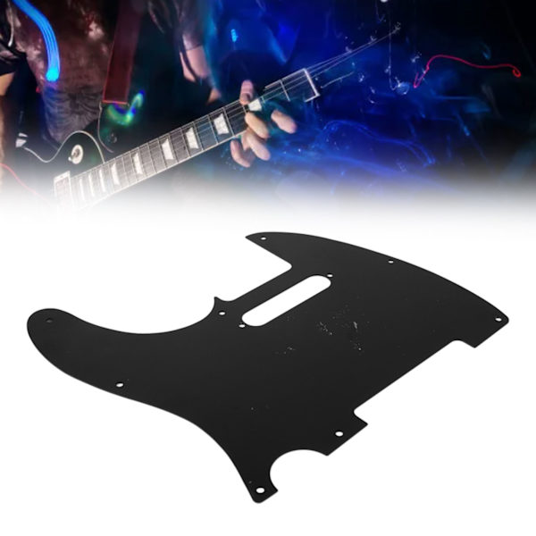 Elektrisk gitarr plektrumskydd Hög styrka Repskyddad aluminiumlegering Front gitarrskyddsplatta Svart