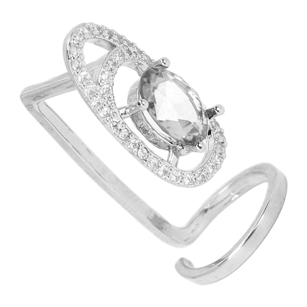 Fingerneglring Rhinestones Skinnende Delikat Fingernegl Dækker Ring Smykker Gave til Dansende Fest DatingHvid