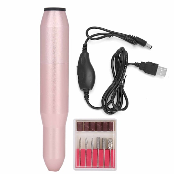 15000RPM Ammattimainen USB-Sähköinen Kynsiviila Kynä Kone Kannettava Kynsien Hionta Kiillotin Vaaleanpunainen