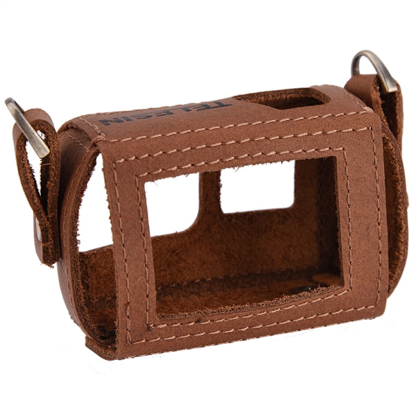 Handgjord konstläder för Gopro-fodral Retro Wild Camera Protective Bag med objektivlock