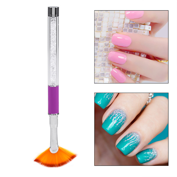 Rhinestone ABS Metall Akryl Handtag Nagelborste UV Gel Design Manikyr Rita Polering Pensel