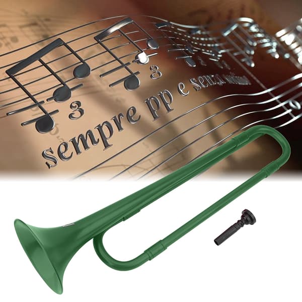 B-dur plastbugle kavalleritrumpe med munstycke för barn skolstudentband grön