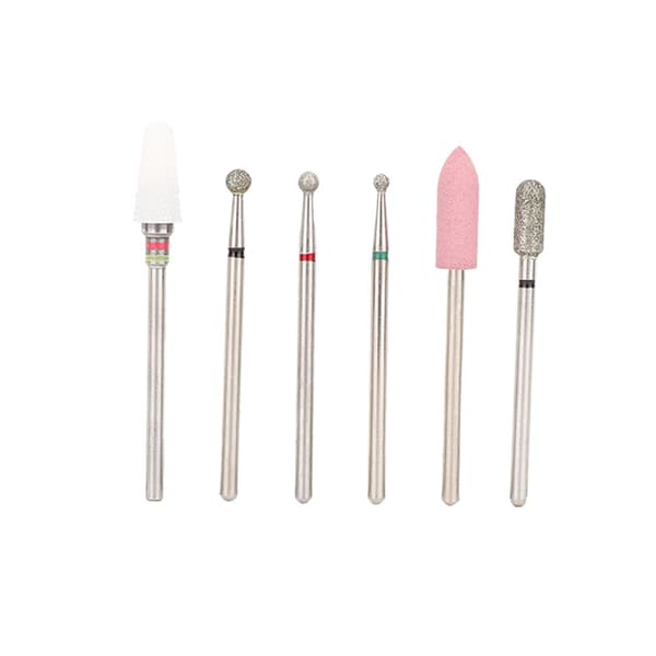 6 stk. rustfrit stål negleboremaskiner polering manicure pedicure maskine tilbehør 07#