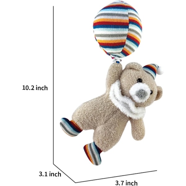 Babyleksak med dragsko, musik och mjukisbjörn för barnvagn, bilbarnstol eller aktivitetsgym, present för 0 3 6 9 12 månader flickor pojkar