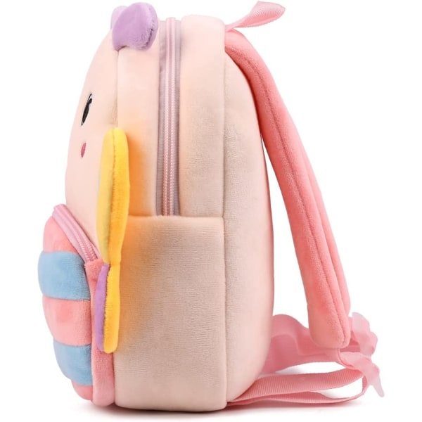 Pojkar och flickors ryggsäck, söt mjuk plysch ryggsäck för toddler , tecknad miniryggsäck för djur, 1-6 år gammal barnryggsäck (Fjäril)