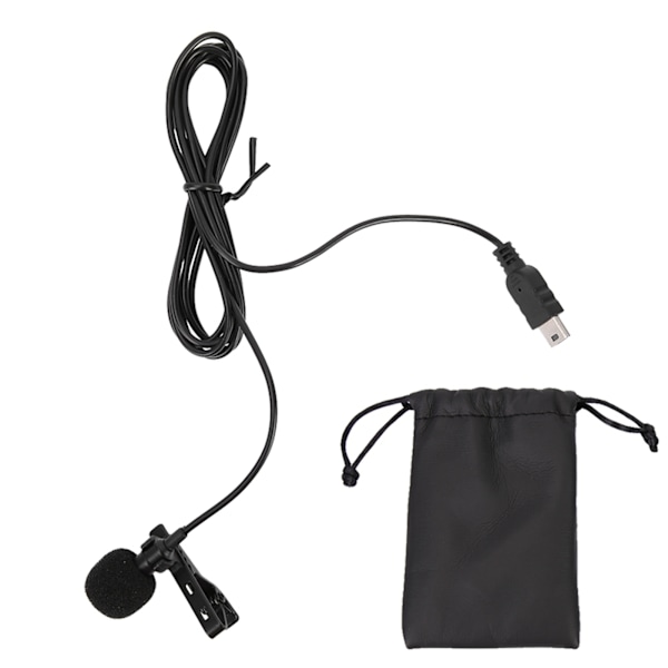 Mini USB Stereo Extern Mikrofon Professionell Mikrofon Med Klämma för GoPro Hero 3 / 3+ / 4