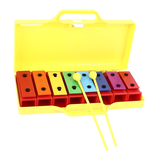 8 Toner Xylofon Fargerik Pedagogisk Glockenspiel Xylofon Instrument med 2 Slagverk for Barn