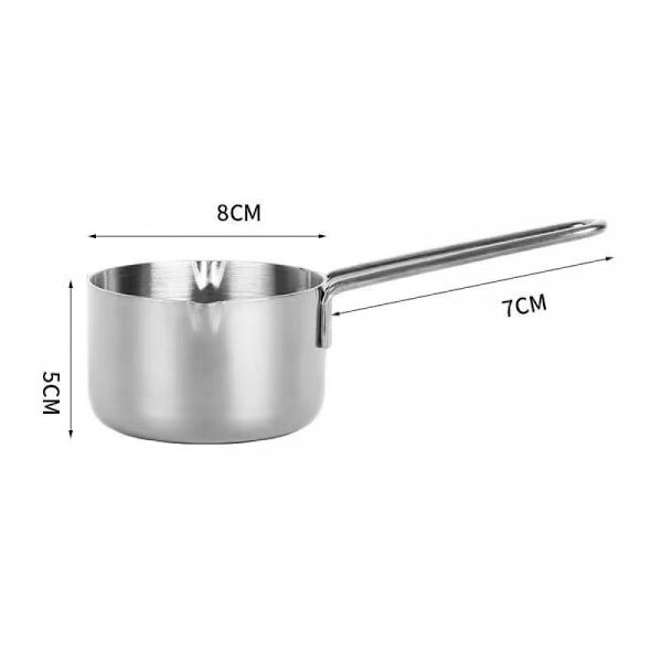 Kök rostfritt stål mätkopp 60-250ml 4-delad set, kök uppvärmning mätkopp, kaffekopp（silvrig）