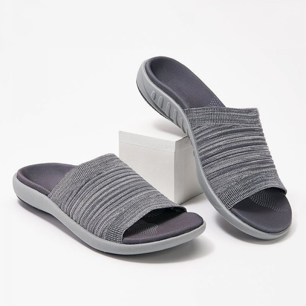 Andrea dames open toe slide slippers met vochtafvoerend materiaal voor comfort binnen en buiten en ondersteuning van de voetboog