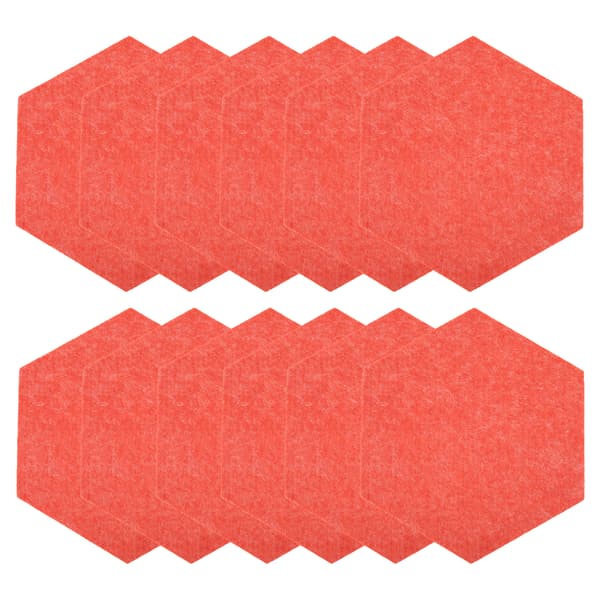 12 stk Lydabsorberende Panel Hex Akustisk Isolasjon Lydisolering Skumsett Kit for HjemRosa