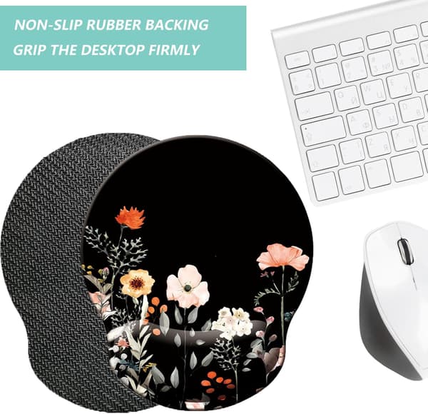 Musemåtte med håndledsstøtte, ergonomisk musemåtte med memory foam håndledsstøttepude, skridsikker gummibase Gaming musemåtte til hjemmet