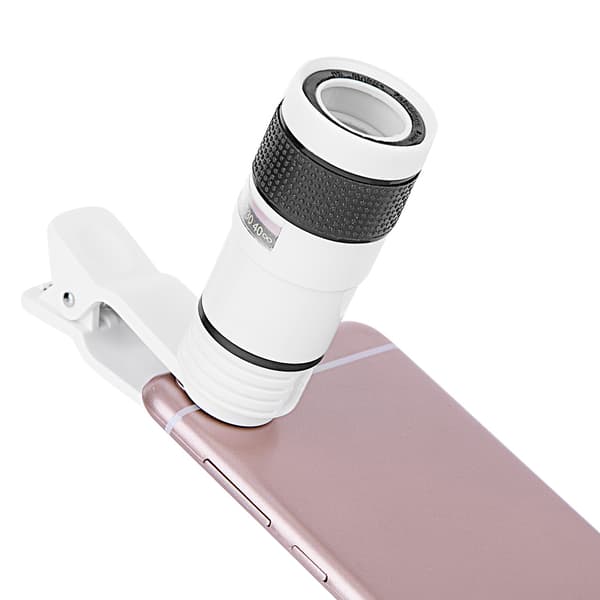 8X Clip-On Langfokus Kamera Monokulær Linse til Universal Mobiltelefon