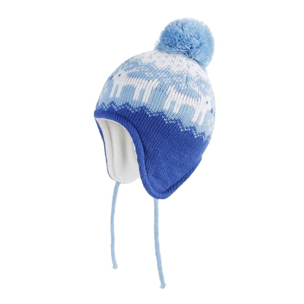 Vintermössa för barn - Stickad varm öronlappsmössa med ullfoder, unisex för pojkar och flickor S (46-48CM)