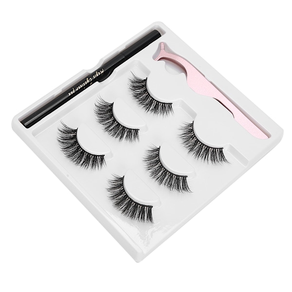 Självhäftande Eyeliner Vattenvätska Eyeliner Falska Fransar Pincett Makeup Verktyg Set (E69 Svart Ask)