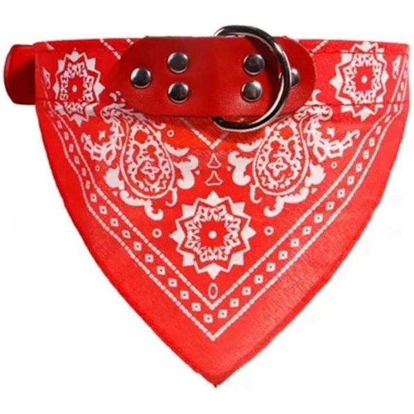 Pet Bandana Puppy Dog Scarf Collar Neckchief Pet Slobber Towel with Adjustable Buckle Outdoor Cat Collar for Dog Cat Decoration(L,red)