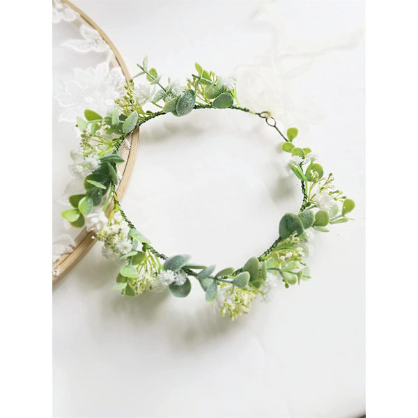 Kunstig boho tiara bryllup eukalyptus baldakin til fotorekvisitter STYLE1 meget fleksibel kan laves til enhver form