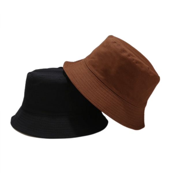 Cute Bucket Hat Beach Fisherman Hats for Women, Reversible Double-Side-Wear Unisex (Brown)