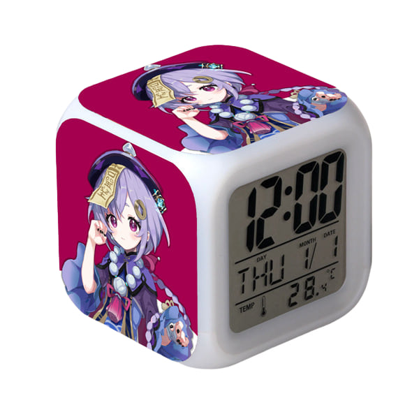 Game Yuanshen Alarm Clock LED Square Clock Digital Alarm Clock with Time, Temperature, Alarm, Date