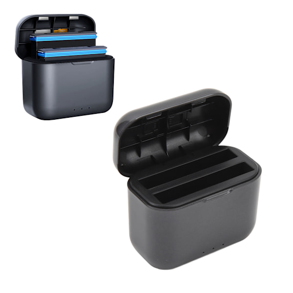 AX11 Batteriladdningshubb Snabbladdningsstation Bärbar 2-kanals Typ C-kabel Förvaringsväska Bärlåda med kortplatser för ONE X2-batteri