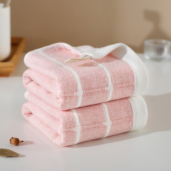 2 vaskeklude - 100% bomuld - Premium naturligt blødt, ultraabsorberende, maskinvaskbart toiletrulle sæt 34*34cm (Pink)