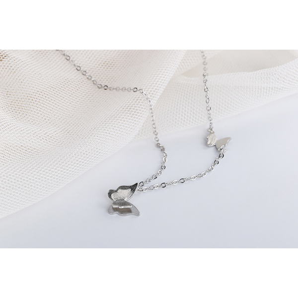 Fjärilshalsband Delikat Litet Hjärt Halsband 2mm 3mm Rund Rhinestone Cut Faux Diamond Cubic Zirconia Tennis Halsband för Kvinnor Flickor Smycken Gåvor