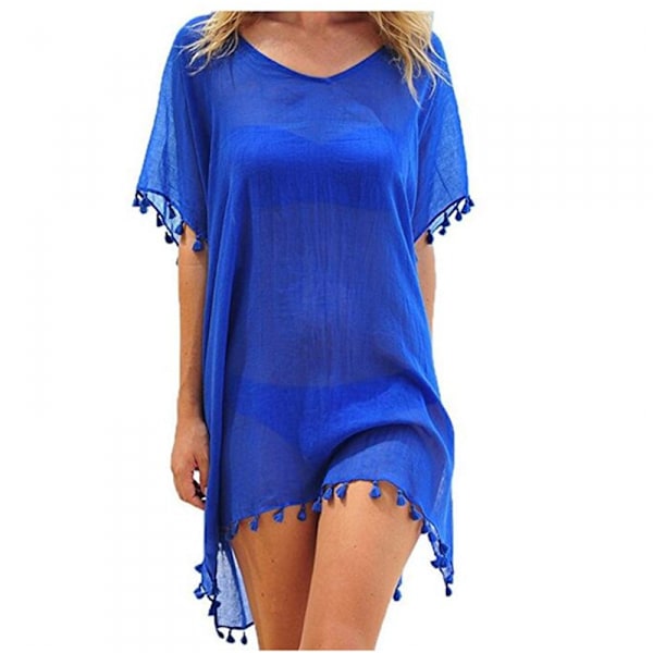Wekity Dam Chiffon Tassel Baddräkt Strand Bikini Cover Ups för Badkläder (YTH011)