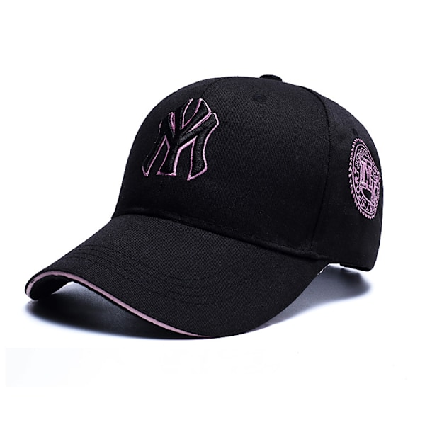 Solhat med broderede bogstaver, spids kasket, baseballkasket, udendørs solbeskyttelse, solskærm, damehat, pink sort