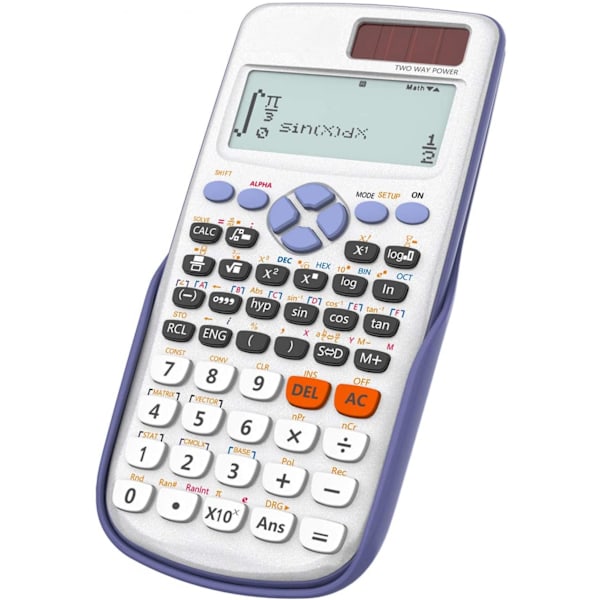 Scientific Calculator 417 Function 2 Line 10+2 Digits Written Display Solar Scientific Calculator