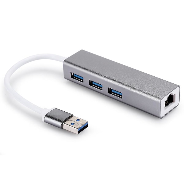 Aluminiumlegering kablet nettverkskort 100M Usb + 3.0 Hub Adapter Usb til Rj45