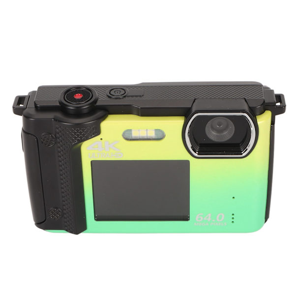 60MP 4K Ultra HD Dubbelskärms Smart Pocket Digitalkamera 16X Zoom Selfie Digitalkamera Gul Grön Gradient Färg