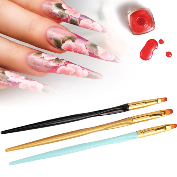 3 st Nail Art Liner Dotting Verktyg Målning Rund Spets Ritpenna Nail Art Verktyg 1#