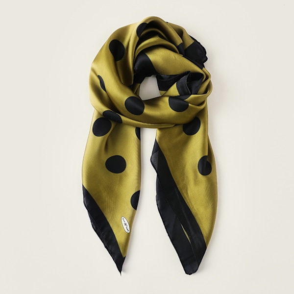 35 x 35 Kvinnors Fyrkantiga Silkesliknande Huvudduk Hår Wrap Scarves Natt Sovande, Grön-3
