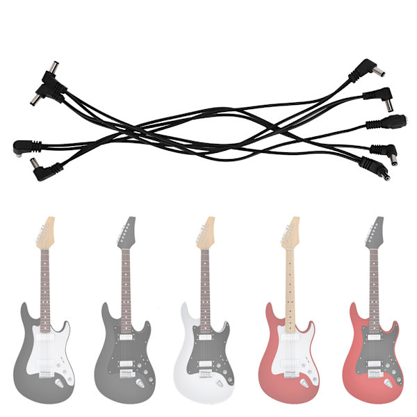 1 til 8 Daisy-kabel Elektrisk Gitar Effektpedal DC Strømkabel 5,5 mm x 2 mm Plugg